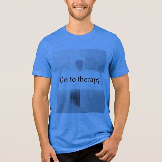 Go to therapy! Tri-Blend shirt (Voorkant)
