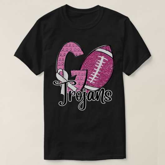 Go Trojans School Sports Fan Spirit Breast Cancer T-shirt (Design voorkant)