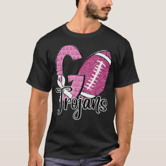 Go Trojans School Sports Fan Spirit Breast Cancer T-shirt