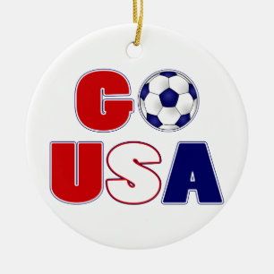 Go USA Soccer Keramisch Ornament