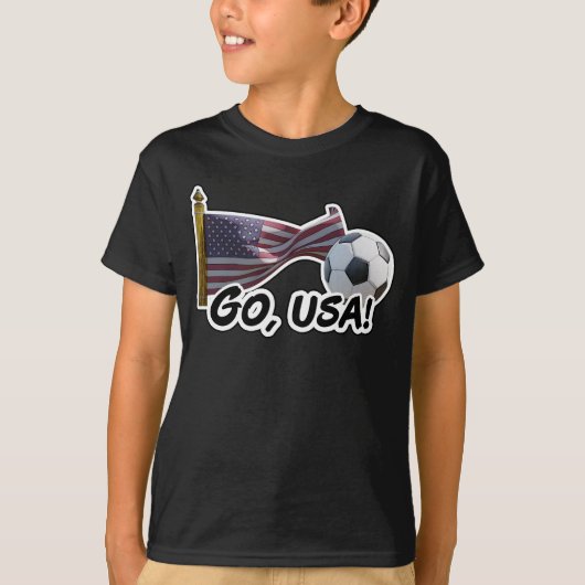 Go, USA Voetbalfan T-shirt (Voorkant)