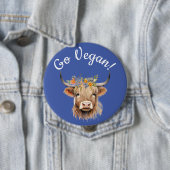 Go Vegan Animal Rights Koe Ronde Button 4,0 Cm (In situ)
