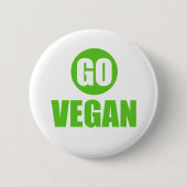 Go Vegan Badge Pin Button (Voorkant)