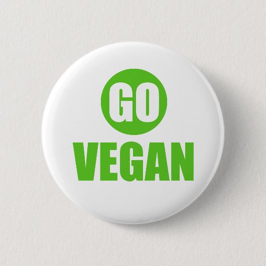 Go Vegan Badge Pin Button (Voorkant)