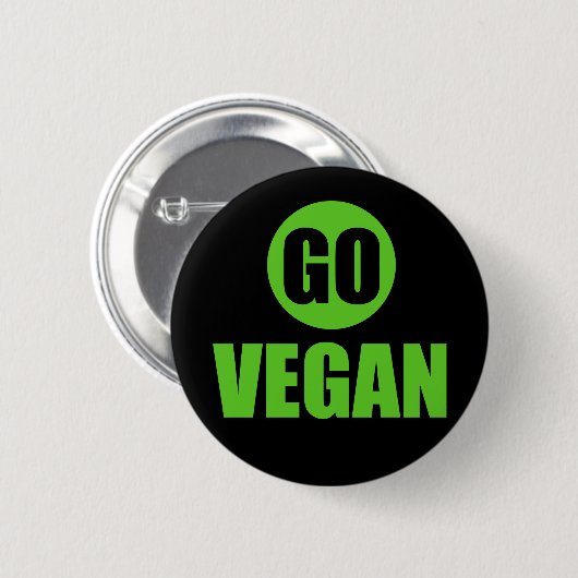Go Vegan Badge Pin Button (Voorkant /achterkant)
