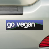 GO VEGAN - blauw Bumpersticker (Op auto)