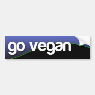 GO VEGAN - blauw Bumpersticker