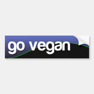 GO VEGAN - blauw Bumpersticker