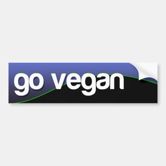 GO VEGAN - blauw Bumpersticker (Voorkant)