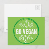 Go Vegan Briefkaart (Voorkant / Achterkant)