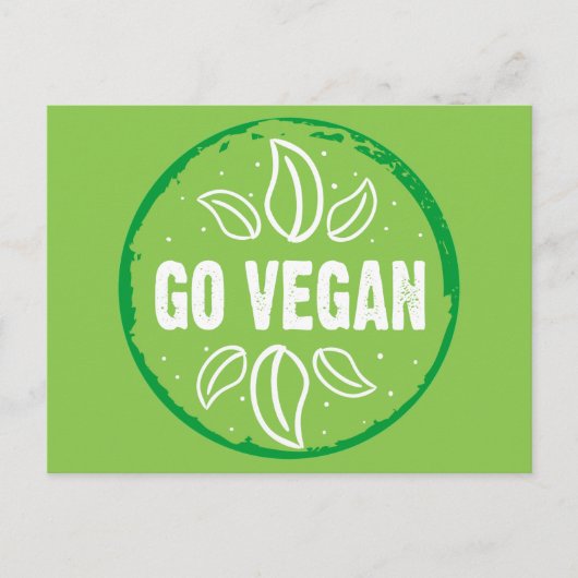 Go Vegan Briefkaart (Voorkant)