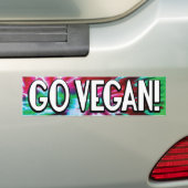 Go Vegan Bumpersticker (Op auto)