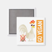 Go Vegan Chicken Magneet (Voorkant / Achterkant)