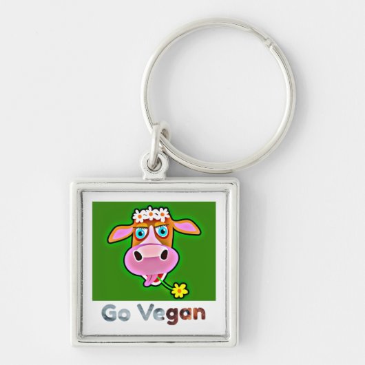 Go vegan collectie sleutelhanger (Voorkant)