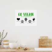 Go Vegan Environmental Compassion Veganisme Poster (Keuken)