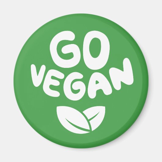 Go Vegan Green Magneet (Voorkant)