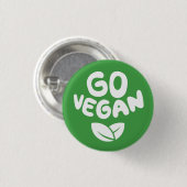 Go Vegan Green Ronde Button 3,2 Cm (Voorkant /achterkant)