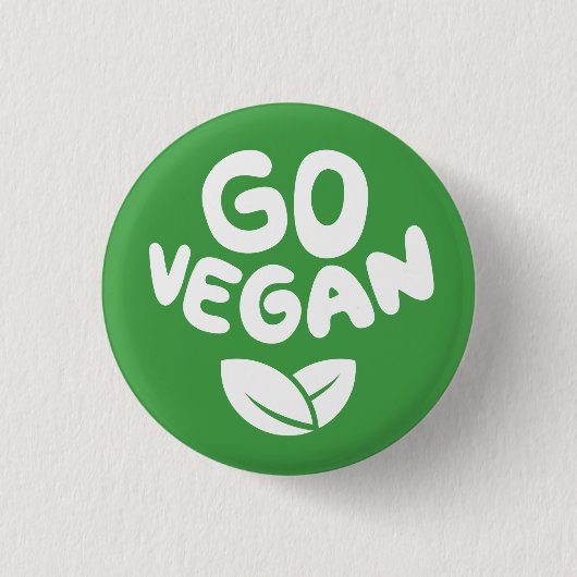 Go Vegan Green Ronde Button 3,2 Cm (Voorkant)