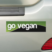GO VEGAN - groen Bumpersticker (Op auto)