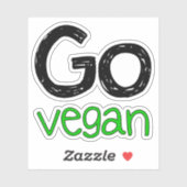 Go Vegan Groene Dierenvrienden Sticker (Vel)