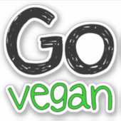 Go Vegan Groene Dierenvrienden Sticker (Voorkant)