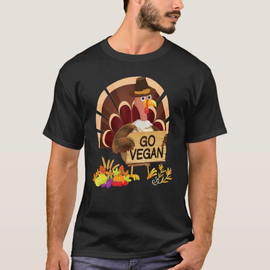 Go Vegan I'm Thankful For Vegetarians Thanksgiving T-shirt (Voorkant)