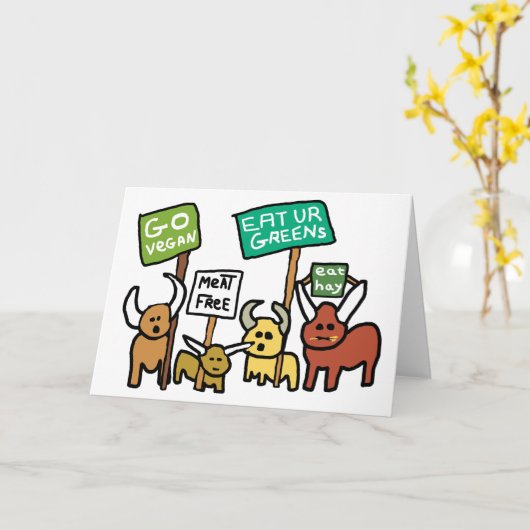 Go Vegan Kaart (Gele Bloem)