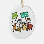Go Vegan Keramisch Ornament (Rechts)