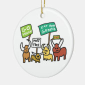 Go Vegan Keramisch Ornament (Links)