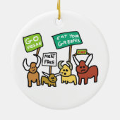 Go Vegan Keramisch Ornament (Achterkant)