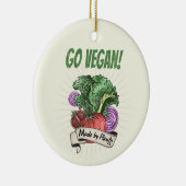 Go Vegan Made door Planten veggie vegetariërs Keramisch Ornament (Rechts)