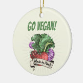 Go Vegan Made door Planten veggie vegetariërs Keramisch Ornament (Links)