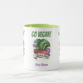 Go Vegan Made door Planten veggie  vegetariërs Mok (Midden)