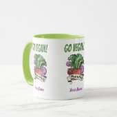 Go Vegan Made door Planten veggie  vegetariërs Mok (Voorkant links)