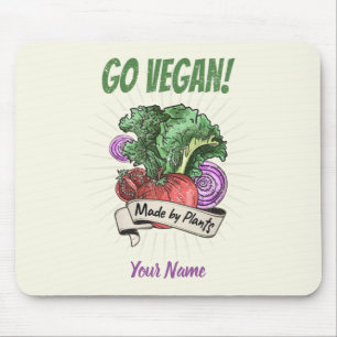 Go Vegan Made door Planten veggie vegetariërs Muismat