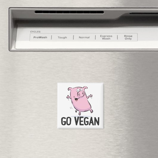 Go Vegan Magnet met Varken (Insitu (Vaatwasser))