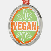 Go Vegan Metalen Ornament (Links)