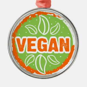 Go Vegan Metalen Ornament