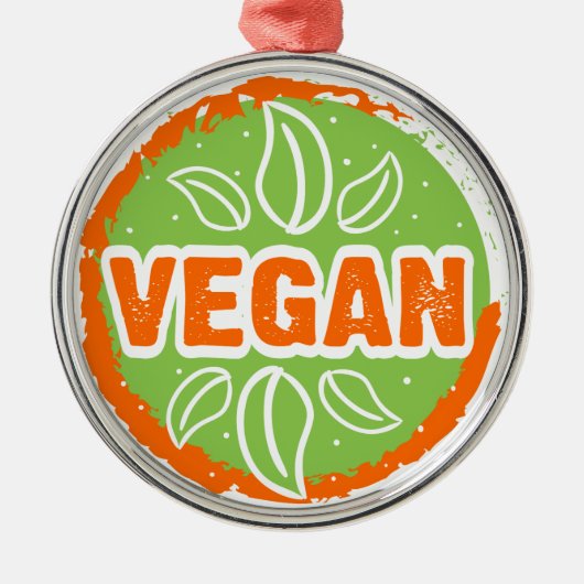 Go Vegan Metalen Ornament (Voorkant)