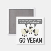 Go Vegan No Wool Magnet (Voorkant / Achterkant)