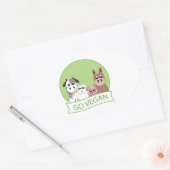 Go Vegan Ovale Sticker (Envelop)