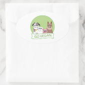 Go Vegan Ovale Sticker (Tas)