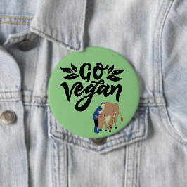 Go Vegan Persoon knuffelen Koe Ronde Button 4,0 Cm
