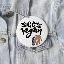 Go Vegan Persoon knuffelen Koe Ronde Button 4,0 Cm