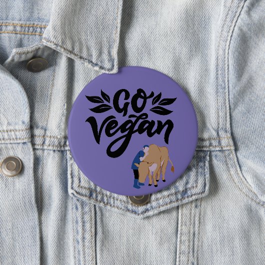 Go Vegan Persoon knuffelen Koe Ronde Button 4,0 Cm (In situ)