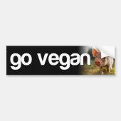 GO VEGAN - piggy Bumpersticker (Voorkant)