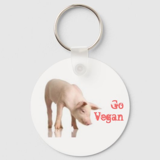 Go Vegan Piglet Sleutelhanger (Voorkant)