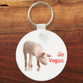 Go Vegan Piglet Sleutelhanger (Voorkant)