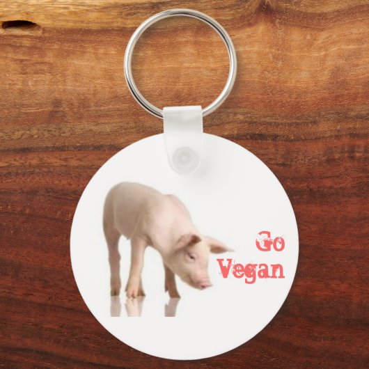 Go Vegan Piglet Sleutelhanger (Voorkant)
