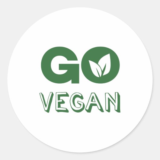 Go Vegan Plant based Nutrition Veganisme Ronde Sticker (Voorkant)